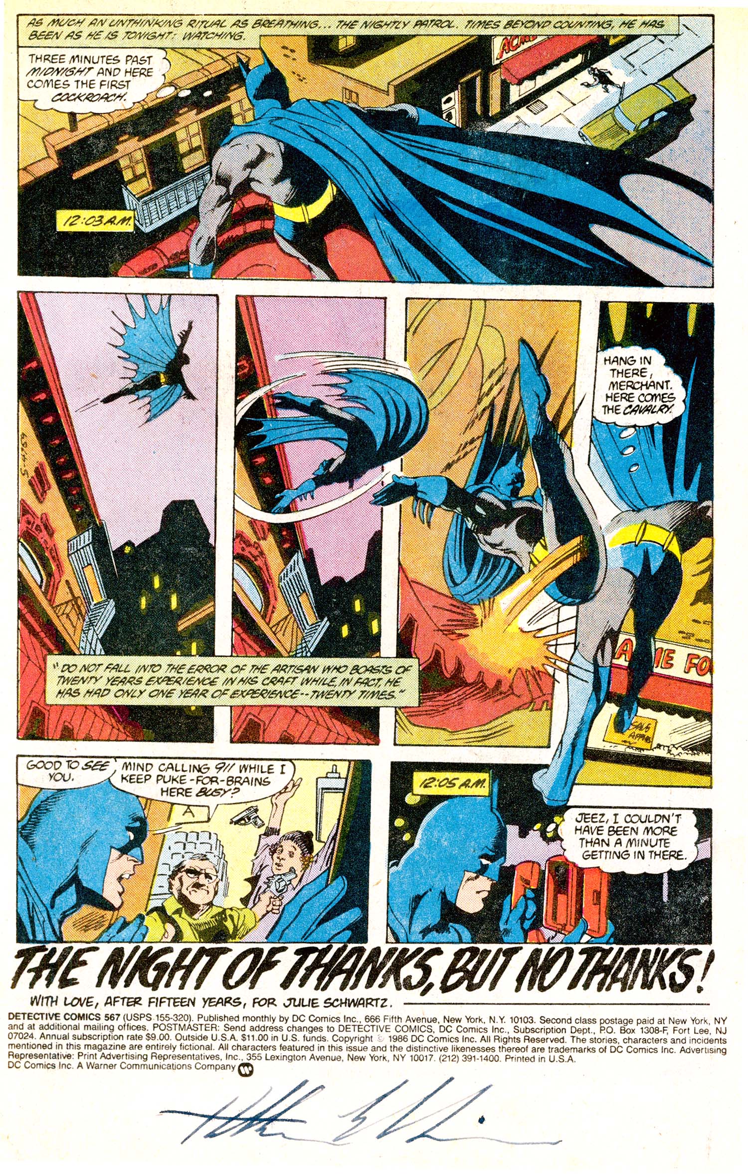 Detective Comics #567, art by Gene Colan and Bob Smith