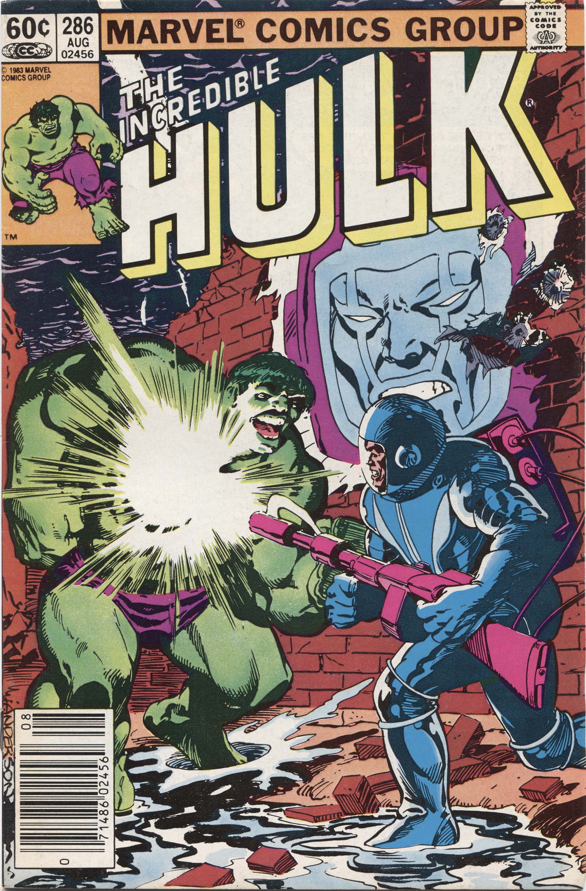 Incredible Hulk 286, cover, art by Brent Anderson