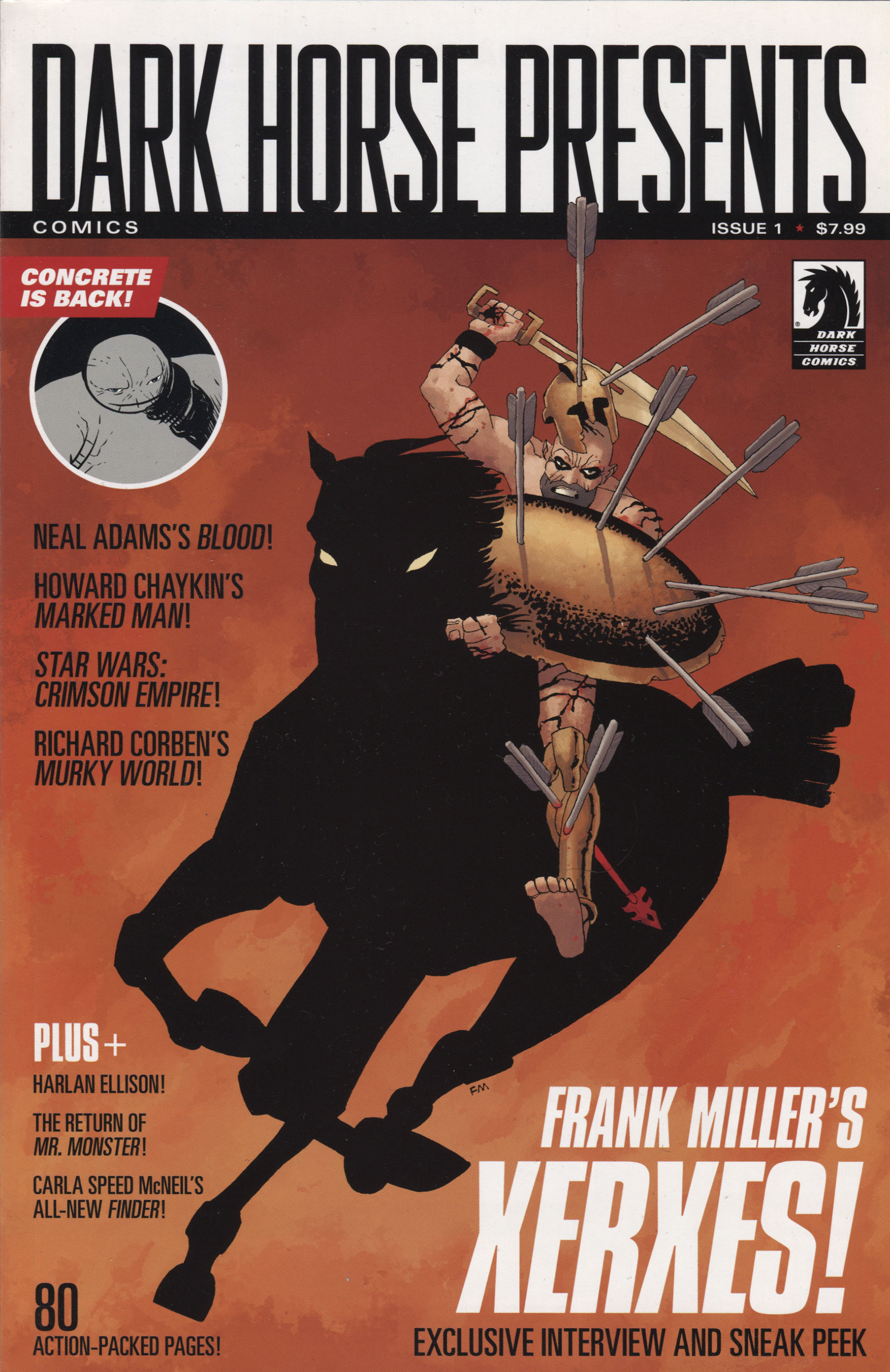 Dark Horse Presents, vol 3 #1, cover, art by Frank Miller