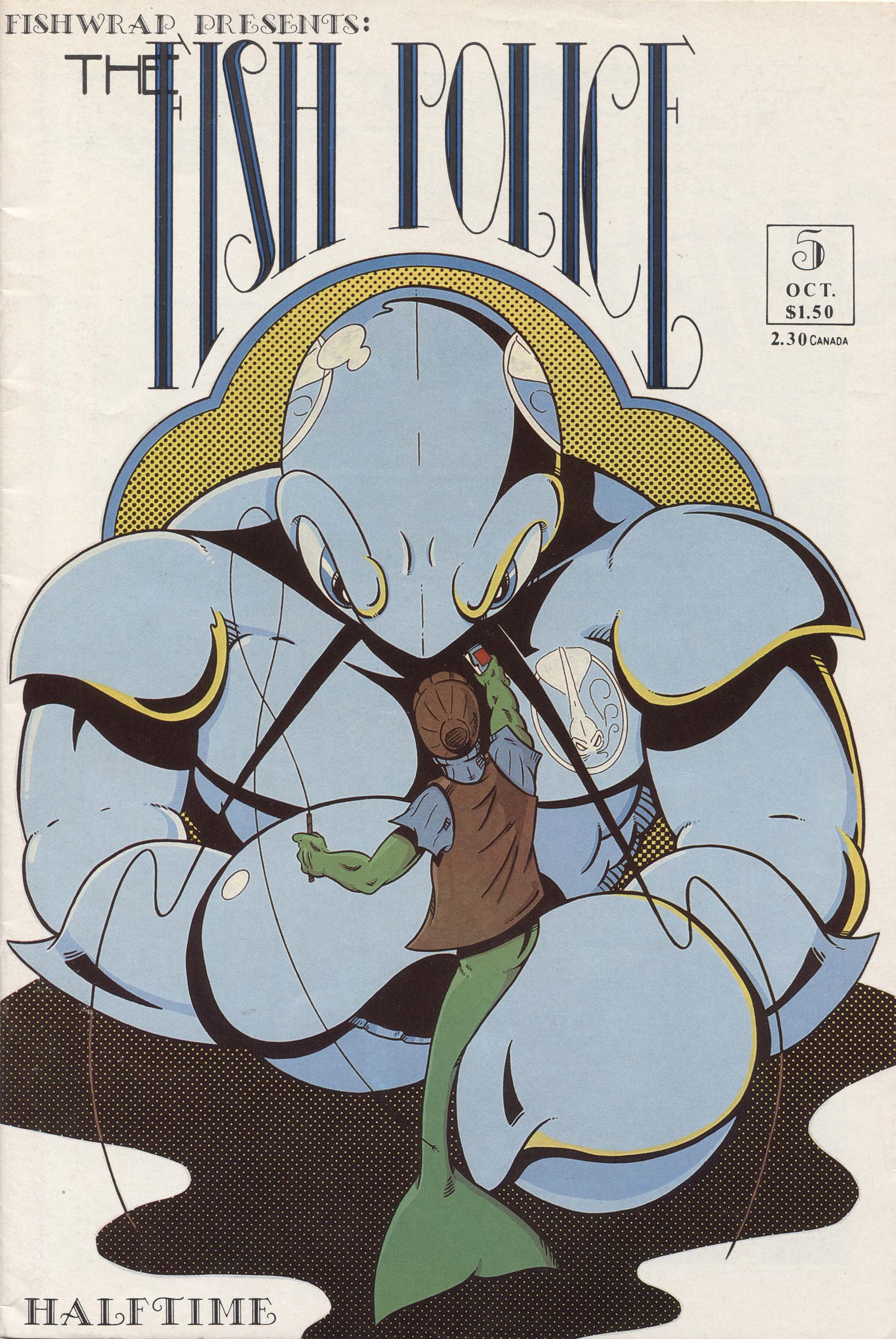 Fish Police #5, cover, art by Steve Moncuse
