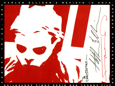 Mefisto In Onyx, San Diego Comicon bookplate, art by Frank Miller