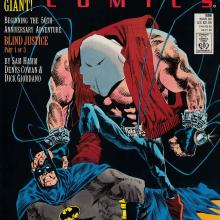 Detective Comics #598, cover, art by Denys Cowan and Malcolm Jones III