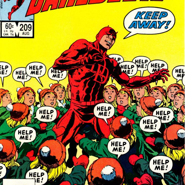 Daredevil #209, cover, art by David Mazzuchelli